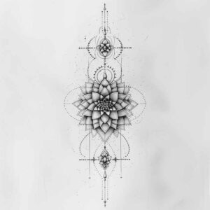 geometric-form-tattoo – tattoo design ideas free ai generated – plain-tattoo – for-knee – Gallery: geometric-inkby-ai