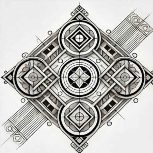 geometric-outline – tattoo design ideas free ai generated – no-shading – for-outer-arm – Gallery: geometric-inkby-ai