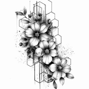 geometric-outline – tattoo design ideas free ai generated – small-detail – for-elbow – Gallery: geometric-inkby-ai