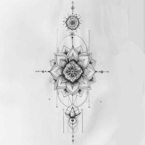 line-tattoo – tattoo design ideas free ai generated – soft-curve – for-upper-back – Gallery: geometric-inkby-ai