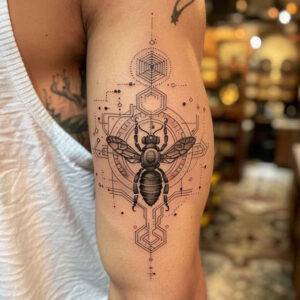 minimalist-geometric-design – tattoo design ideas free ai generated – thin-line – for-abdomen – Gallery: geometric-inkby-ai