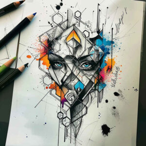 geometric tattoo design ideas geodesic circular pattern for chest
