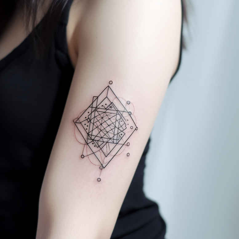 geometric tattoo design ideas prism infinite pattern represents endurance