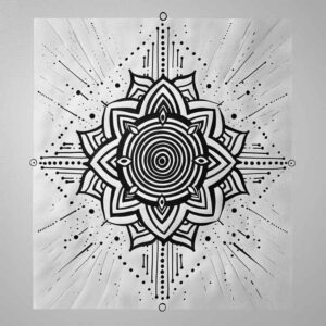 geometric tattoo design ideas oldschool style meditative art for calf