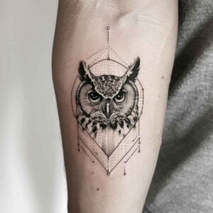 geometric tattoo design ideas layered geometry micro mandala for thigh