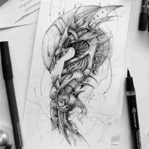 Biomechanika - Free tattoo design ideas ai genereted - inkby.ai