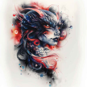 Surrealistyczne postacie - Free tattoo design ideas ai genereted - inkby.ai