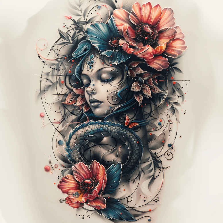 Surrealistyczne postacie - Free tattoo design ideas ai genereted - inkby.ai