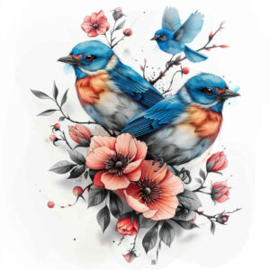 Delikatne kwiaty - Free tattoo design ideas ai genereted - inkby.ai