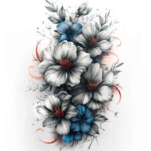 Delikatne kwiaty - Free tattoo design ideas ai genereted - inkby.ai