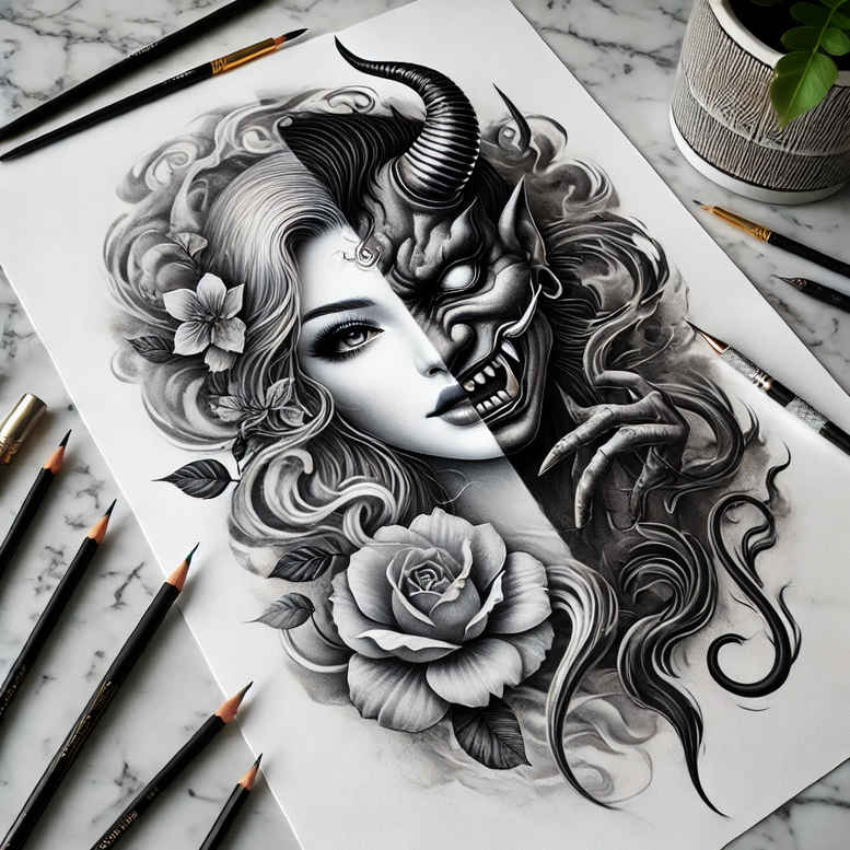 Inne mroczne - Free tattoo design ideas ai genereted - inkby.ai