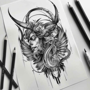 Surrealistyczne postacie - Free tattoo design ideas ai genereted - inkby.ai