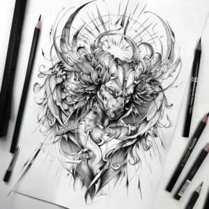 Surrealistyczne postacie - Free tattoo design ideas ai genereted - inkby.ai