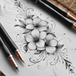 Delikatne kwiaty - Free tattoo design ideas ai genereted - inkby.ai
