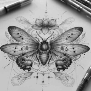 Motyle ćmy ważki - Free tattoo design ideas ai genereted - inkby.ai