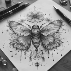 Motyle ćmy ważki - Free tattoo design ideas ai genereted - inkby.ai