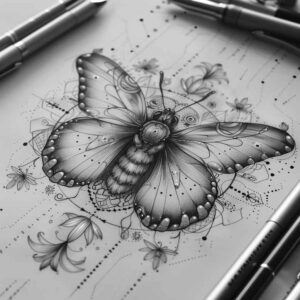Motyle ćmy ważki - Free tattoo design ideas ai genereted - inkby.ai