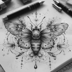 Motyle ćmy ważki - Free tattoo design ideas ai genereted - inkby.ai