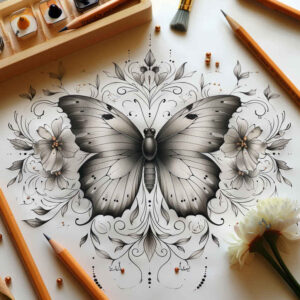 Motyle ćmy ważki - Free tattoo design ideas ai genereted - inkby.ai