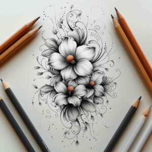 Delikatne kwiaty - Free tattoo design ideas ai genereted - inkby.ai