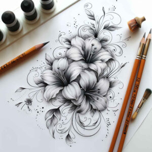 Delikatne kwiaty - Free tattoo design ideas ai genereted - inkby.ai