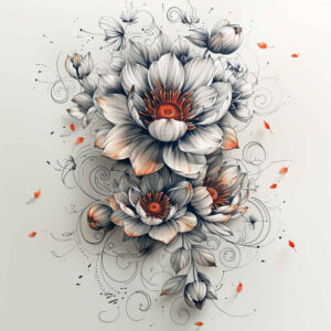 lotuses tattoo design ideas little tattoo layered shading for spine