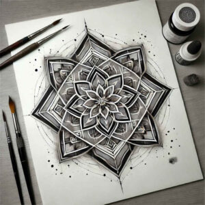 geometric-pattern – tattoo design ideas free ai generated – mandala-grid – for-ribs – Gallery: mandalas-and-similar-inkby-ai
