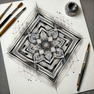 meditative – tattoo design ideas free ai generated – mandala-grid – for-triceps – Gallery: mandalas-and-similar-inkby-ai