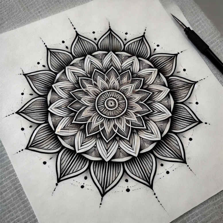 patterned – tattoo design ideas free ai generated – continuous-pattern – for-chest – Gallery: mandalas-and-similar-inkby-ai