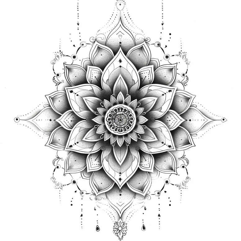 mandalas-and-similar tattoo design ideas circular grid centered embodying endurance