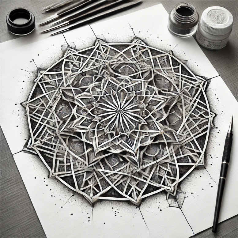 unending – tattoo design ideas free ai generated – fine-line – for-palm – Gallery: mandalas-and-similar-inkby-ai