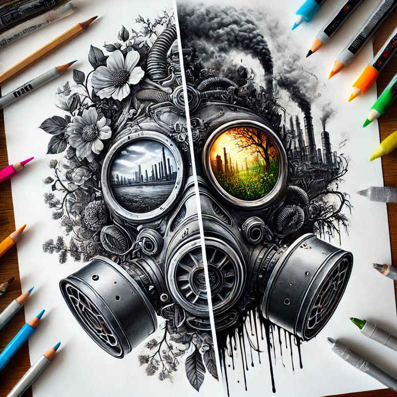 masks tattoo design ideas Surrealism floating elements fierce for calf