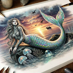 mermaid-surrealism-symbolic-motifs-for-side-torso – tattoo design ideas free ai generated – Gallery: mermaids-inkby-ai