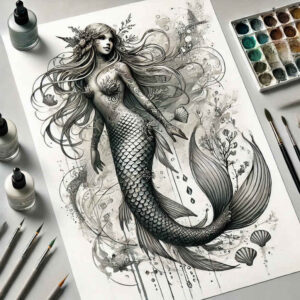 mermaids tattoo design ideas vivid gradients artistic for chest