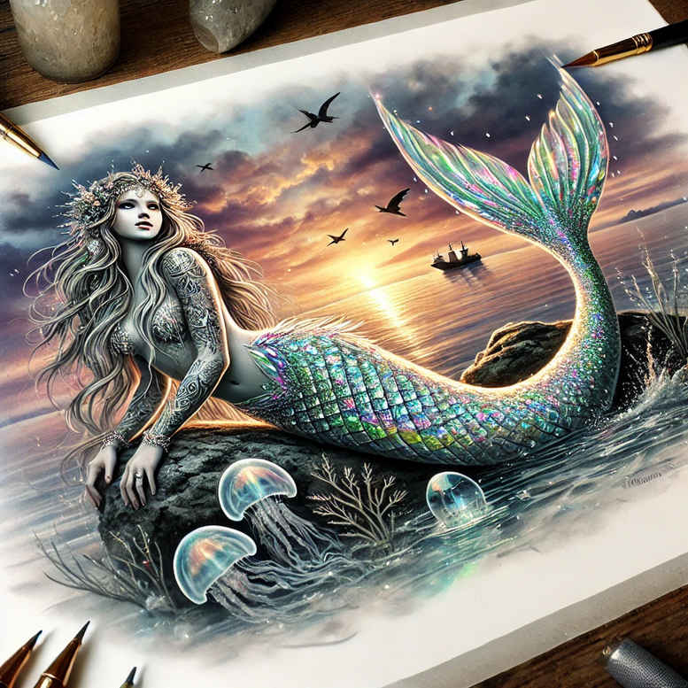 mermaids tattoo design ideas Surrealism visual paradox feminine shows perseverance