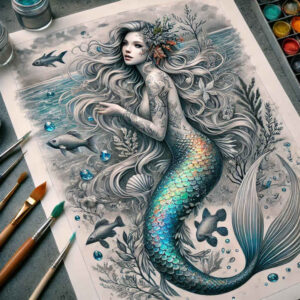 mermaids tattoo design ideas hyper-detailed mythical beauty shows endurance