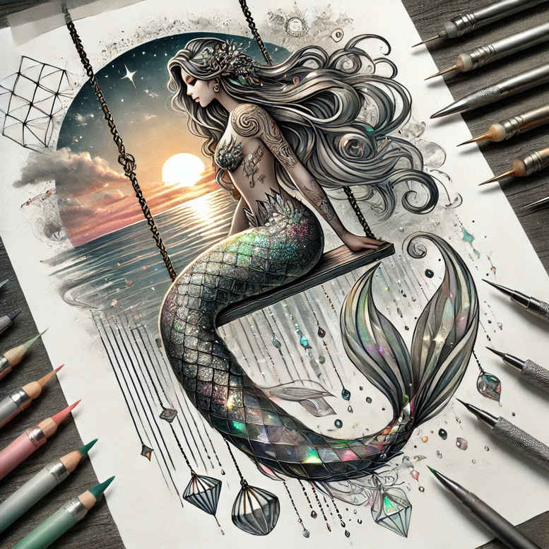 mermaids tattoo design ideas matte-finish sea creature stands for perseverance