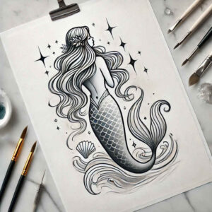 mermaids tattoo design ideas Surrealism transcendent underwater symbolising determination