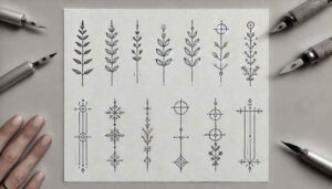 subtle-shape – tattoo design ideas free ai generated – celestial – for-fingers – Gallery: minimalistic-inkby-ai