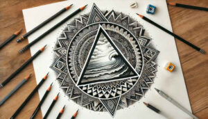 lines-and-leaves – tattoo design ideas free ai generated – kaleidoscope – for-chest – Gallery: nature-and-geometry-inkby-ai