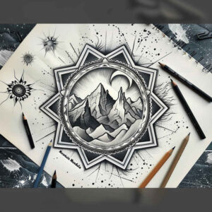 natural-geometric-forms – tattoo design ideas free ai generated – infinity-motif – for-side – Gallery: nature-and-geometry-inkby-ai