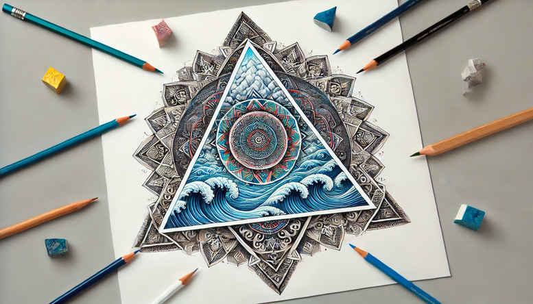 nature-and-geometry tattoo design ideas Realism visual accuracy circle geometry for side torso