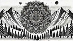 nature-and-geometry tattoo design ideas smooth gradients old school for arm