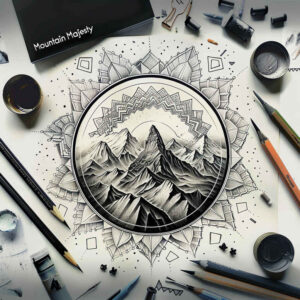nature-and-geometry tattoo design ideas Surrealism bizarre polygon mesh endurance and power