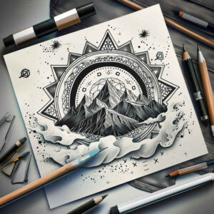 nature-and-geometry tattoo design ideas saturated tessellation represents strength