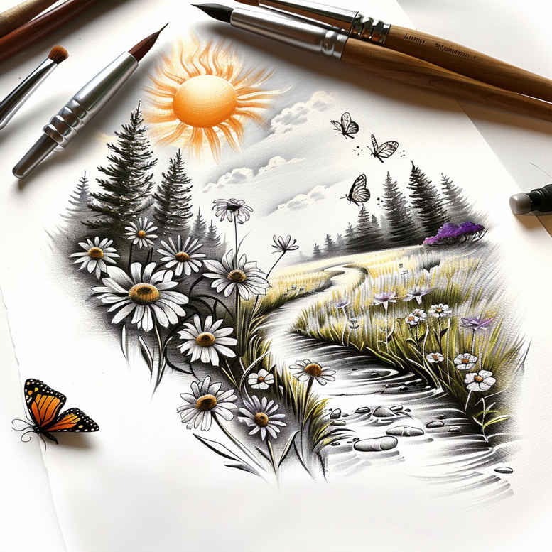 stone-tattoo – tattoo design ideas free ai generated – realism-lifelike-eyes – for-triceps – Gallery: nature-inkby-ai
