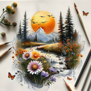 wilderness-tattoo – tattoo design ideas free ai generated – neotraditional-subtle-tone – for-chest – Gallery: nature-inkby-ai