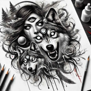 dark-abstraction-tattoo – tattoo design ideas free ai generated – neotraditional-modern-classic – for-scapula – Gallery: other-dark-inkby-ai