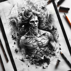 other-dark tattoo design ideas ornamental agony shows endurance