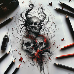 other-dark tattoo design ideas Surrealism disorienting foggy for full back